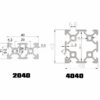 Gantry Plate Para Perfil 2020 A 4040 Com 4 Rolamentos POM V-Slot