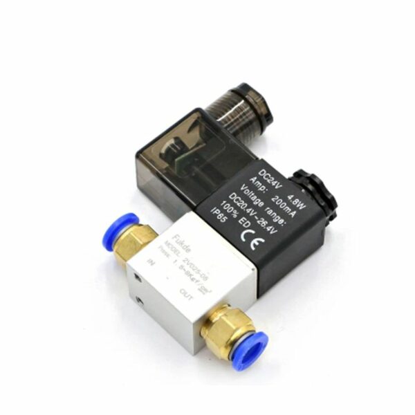 Válvula Solenoide 24V 2V025-08 Com Conector 6mm
