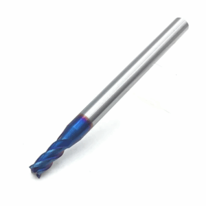 Fresa Metal Duro Tungstenio Corte Helicoidal HRC65 Graus 4 Pontas Azul Cnc 3mm