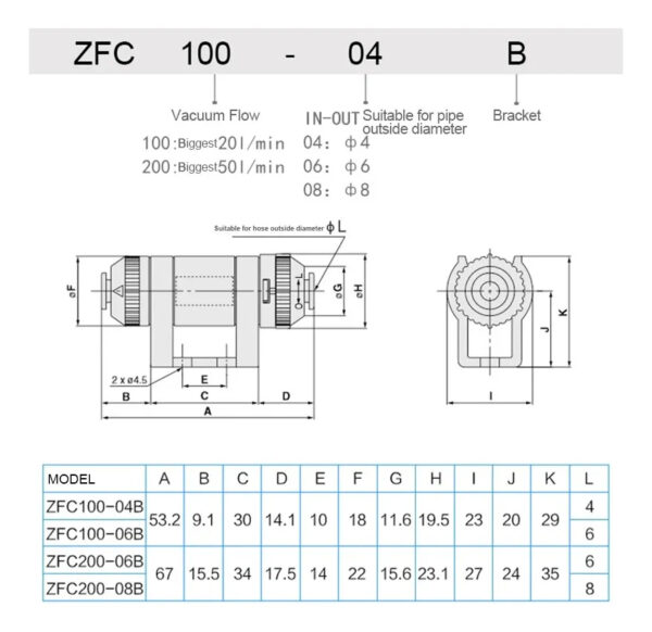 Filtro De Ar Para Mini Bomba De Vacuo ZFC200-06B
