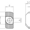 Porca Martelo Para Perfil Estrutural M4