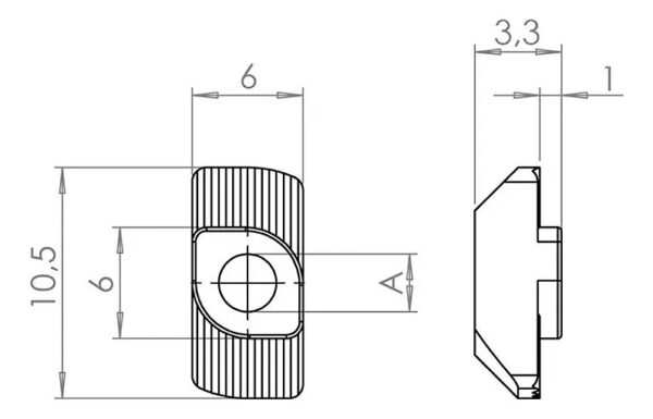 Porca Martelo Para Perfil Estrutural M4