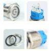 Botão Liga/Desliga 22mm Com Trava E Led Branco 12V/24V Inox
